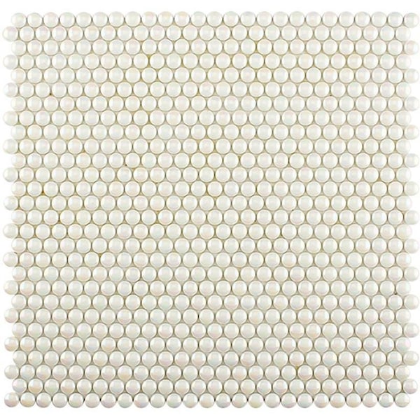 Apollo Tile White Pearl Bead 5.56 sq.ft 12.5 in. x12.8 in. Glass Mosaic Tile, 10PK APLVRE9910EC59 - main